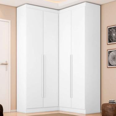 Imagem de Guarda Roupa Dormitório Casal Canto Com 4 Portas 135x130x235 Versatille Yescasa Branco