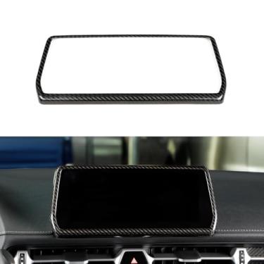 Imagem de JSWAN Capa de acabamento de moldura de tela de controle central de fibra de carbono adequada para Toyota GR Supra A90 MK5 painel de painel de tela multimídia capa de moldura acessórios interiores