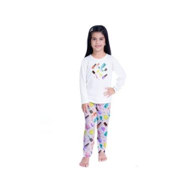 Imagem de Pijama inverno Kaka infantil ~ESMALTE I Frio Feminino Roupa De Dormir 
