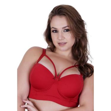 Imagem de Sutiã Plus Size Bojão Tirinhas Strappy Reforçado - c9 SUTIÃ REFORÇADO 