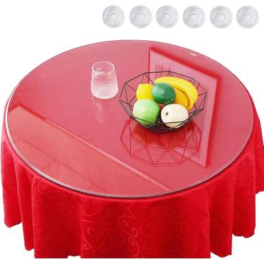 Imagem de Tampo De Mesa De Vidro Redondo Tampo De Mesa Ao Ar Livre Para Jardim, Tampo De Mesa De Jantar De Cozinha Redondo De Vidro Temperado, 35cm-100cm, Bordas Lisas, Resistentes Ao Calor, Clear, 600mm