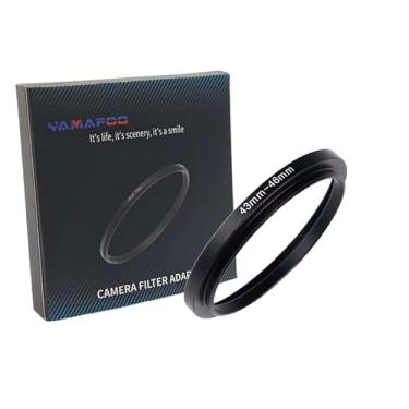 Imagem de Adaptador de anel de metal para cima/para baixo compatível com câmeras mirrorless DSLR Lens, conversor de rosca de filtro UV CPL ND, preto (43-46)