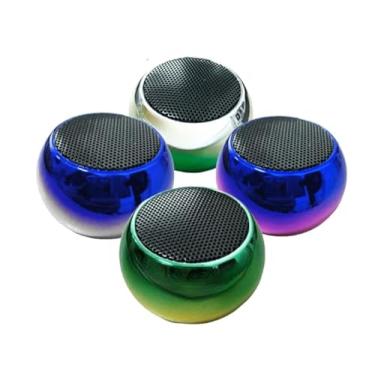 Imagem de Mini Caixa de Som Bluetooth, 3W RMS, Rádio FM, USB, Micro SD, Degradê (Prata com Verde)