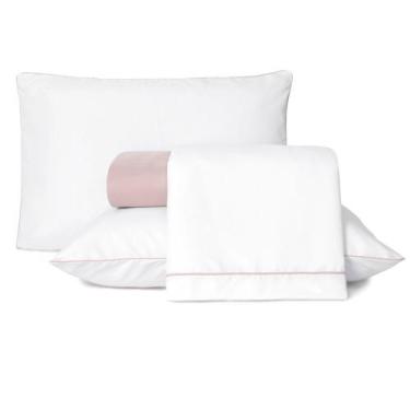 Imagem de Jogo de Lençol Casal Padrão Linea Micropercal 200 Fios 4 Peças - Rose 