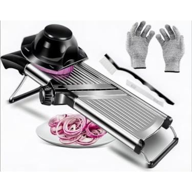 Imagem de Mandolin, Mandoline Profissional, Fatiador de Legumes, Mandoline, 12 * 40 * 12CM, Pode Ser Cortado e Triturado Mandolim, Disponível Em Quatro Espessuras Ajustáveis Fatiador de Legumes