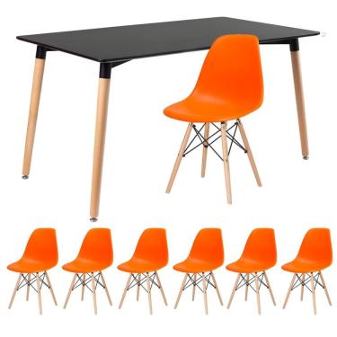 Imagem de KIT - Mesa retangular Eames 80 x 140 cm + 6 cadeiras DSW