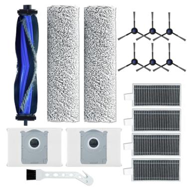 Imagem de Acessórios de peças de reposição para ECOVACS DEEBOT X8/X8 PRO OMNI Robot Aspirador, 1 escova principal, 6 escovas laterais, 4 filtros Hepa, 2 sacos de pó, 2 esfregões de rolo