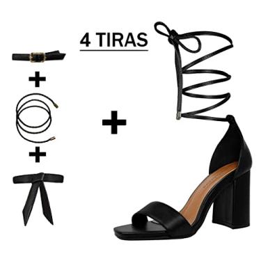 Imagem de Sandália Troca Tira Salto Alto Grosso Luiza Sobreira Preta Mod. 2122-2