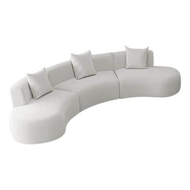 Imagem de Kit Sofá Modular 4 Lugares 360cm Moderno Curvo Orgânico Duna Bouclé - 