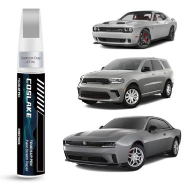Imagem de COSLAKE Tinta de retoque de carro (cinza destruidor (PDN)) para Dodge, kit de reparo de arranhões de pintura de carro, solução rápida e fácil de reparar, caneta removedor de arranhões 2 em 1 com 2