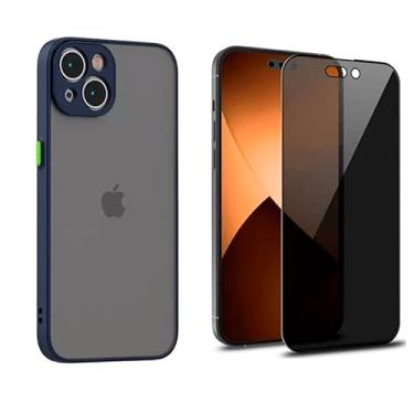 Imagem de Capa Case Anti Impacto iPhone 14 Plus + Pelicula Privacidade Cor:Azul-marinho