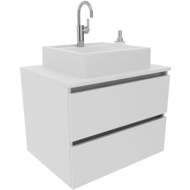 Imagem de Gabinete de Banheiro 60 cm 2 Gavetas com Cuba Joana