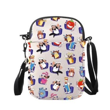 Imagem de WUSUANED Bolsa tiracolo divertida para amantes de personagens de desenho animado para fãs de jogos, Bolsa para jogos de pizza