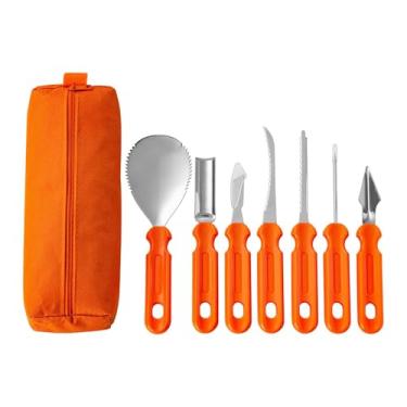 Imagem de Sclmgo Kit Completo para Decoração de Abóboras Ferramentas Duráveis E Fáceis de Usar Permitem Criações Originais Adequado para Crianças E Adultos Supervision, 7 Unidades