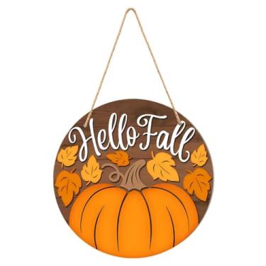 Imagem de MotiveTech Placa Pendurada de Outono, Placa, Multifuncional, Presentes para Amigos, Enfeite de Madeira, para Janela, Casa de Fazenda, Sala de Estar, Style a, Tamanho real