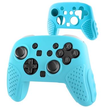 Imagem de GLDRAM Switch 2 Pro Controller Clear Case, Remote Soft Silicone Protective Cover Skin, Scratch & Shockproof Durable Accessories for Nintendo Switch 2 Pro Controller - Blue