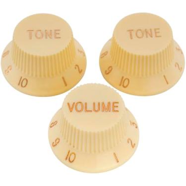 Imagem de Jogo de Knob Botões Para Guitarra Stratocaster Creme - Tone e Volume
