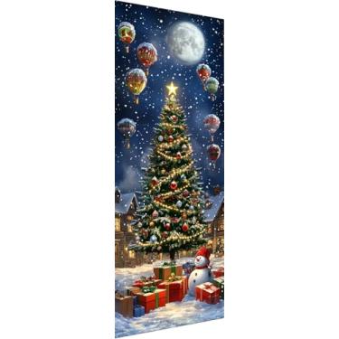 Imagem de Zariocy Kits de arte de diamante grande 5D para adultos árvore de Natal, pintura de diamante, boneco de neve, redondo, broca completa, cristal, bordado, pinturas, artesanato, artesanato para decoração