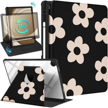 Imagem de Kidcube Capa para Samsung Galaxy Tab A9 Plus de 28 cm para mulheres e meninas, capa fólio fofa com suporte para lápis, design floral feminino, suporte giratório para tablet Tab A9+ Plus,