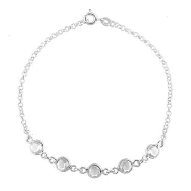 Imagem de Pulseira Feminina Pedra Zircônia Prata 925 - DR Joias
