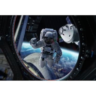 Imagem de Yeele Pano de fundo astronauta do espaço sideral de 3,7 x 2,4 m para fotografia com vista de janela da estação espacial terrestre para fãs de ficção científica, crianças, meninos, adultos, tema de