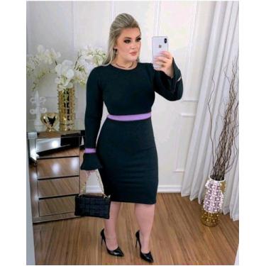 Imagem de Vestido Midi Mikaela Moda Feminina Evangélica - Miss Flower, Lilás, M