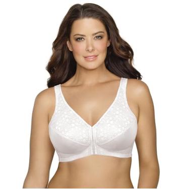 Imagem de Exquisite Form 5100565 Sutiã totalmente de renda sem fio para costas e postura com fecho frontal, Branco, 42DDD