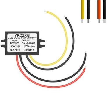 Imagem de Conversor Buck YRDZXG 12V/24V para 5V 5A 25W para veículos