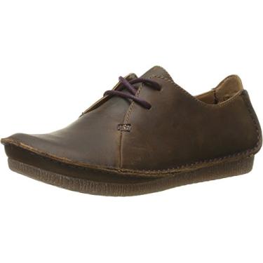 Imagem de Clarks Janey Mae Oxford feminino, Couro de cera de abelha, 5