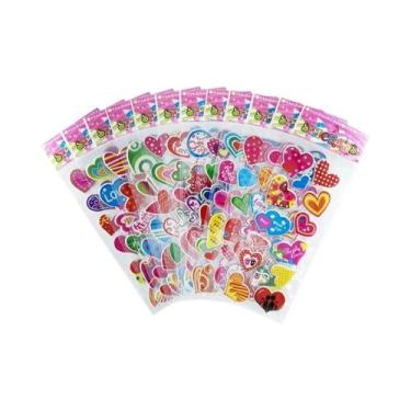 Imagem de Adesivos De PVC 3D De Unicórnio Kawaii Com Bolhas, 12 Folhas/Conjunto 