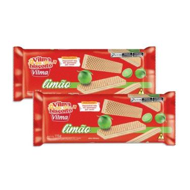 Imagem de Kit 2 Biscoito Wafer Vilma Sabor Limão 115g