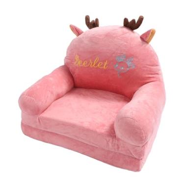 Imagem de Acouto Sofá de Animais de Desenho Animado Dobrável para Crianças - sofá Portátil e Confortável Ideal para Casa e Jardim de Infância (Dobrando ao meio)