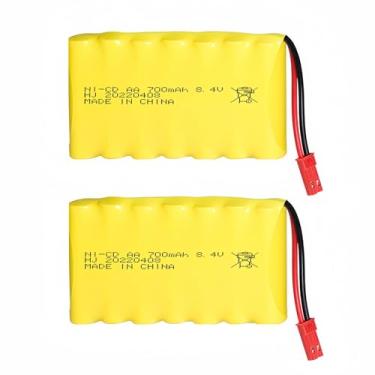 Imagem de Cecicebb Bateria NiCD 8,4V 700mAh recarregável AA com conector JST para carro RC RC caminhão tanque pacote com 2