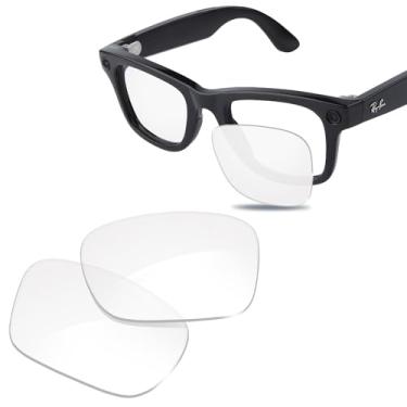 Imagem de Glintbay Lentes de óculos de sol de substituição 100% precisas para Ray-Ban Meta Wayfarer RW4006 50 mm - Transparente, anti-luz azul, não polarizada
