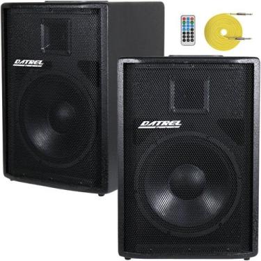 Imagem de Kit Caixa Ativa e Passiva Datrel 12 500W RMS Usb Bluetooth