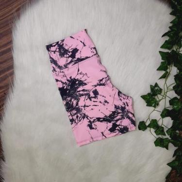 Imagem de Shorts Meia Coxa Marmorizado - Bella fitness, Rosa, GG