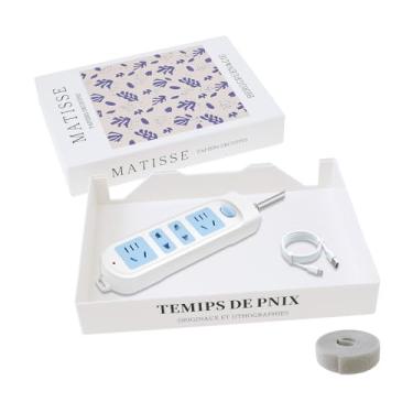 Imagem de Organizador de cabos carregador em forma de livro ABS premium com um pacote de abraçadeiras, armazenamento oculto para decoração de livros falsos, caixa oculta expansível para livros, solução