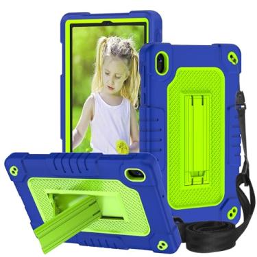 Imagem de Hoibon Capa para tablet à prova de choque para Walmart Onn 7 (modelo 2024 100135924) capa robusta para crianças com alça de ombro para Walmart Onn 7 4ª geração 2024 (azul marinho)