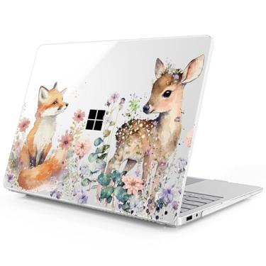 Imagem de Mektron Capa impressa para laptop Microsoft Surface 2025 Windows 11 Copilot+ PC Surface Laptop 33.0 cm capa para tela sensível ao toque serve no modelo 2095, Fox e Deer