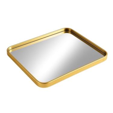 Imagem de Bandeja Espelhada Decorativa Banheiro Luxo Lavabo Multiuso Casa Decoração(Quadrada GG Dourado)