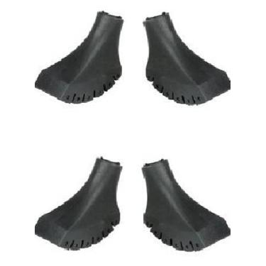 Imagem de Pacote com quatro pontas de borracha extra duráveis para substituição (pés de substituição, patas, virolas, tampas) para bastões de caminhada – serve para todos os bastões padrão de caminhada e caminhada (firma nórdica afunilada (4), pacote com 4)