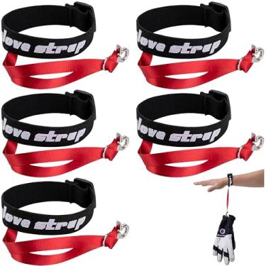 Imagem de RunNico 5 peças de correia de luva de esqui ajustável, alças de luva de esqui estendidas, algemas de pulso de esqui ao ar livre para pendurar luvas de inverno acessórios para atividades de snowboard