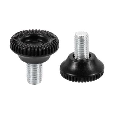 Imagem de DTGN M10 x 15 x 30 mm (DxLxOD) Pés niveladores deslizantes para móveis - Pacote com 24 - Bom para móveis - Niveladores de móveis com rosca ajustável - Preto