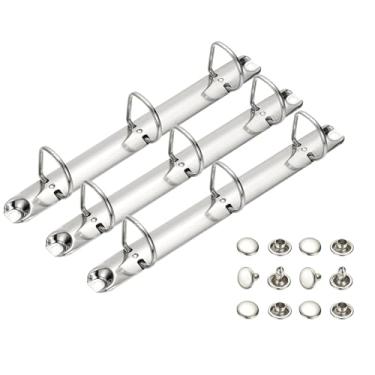 Imagem de PATIKIL A5 Mecanismos de fichário de 3 furos, conjunto de 3 conjuntos de 2 cm D para fichário de substituição de anéis D de 2 cm, espinhas soltas para organizadores, acessórios de pasta de