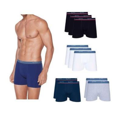 Imagem de Kit com 10 Cuecas Lupo Boxer Sortida Algodão Com Elastano Cos Estampad