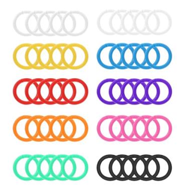 Imagem de YBEATY 100 peças de anéis de fichário de folhas soltas coloridas DIY anéis de plástico livro caderno anel de papel para livros índice cartões de papel de estudo trabalhadores escritório escola casa