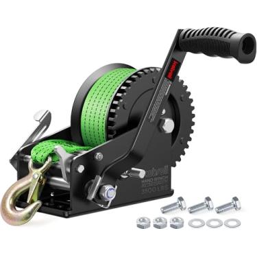 Imagem de Kolvoii Guincho de reboque de barco de 1,587 kg com alça de 33 pés, relação de engrenagem 4: 1/8: 1 guincho manual resistente com catraca bidirecional, alça confortável para barco, trailer, fuzileiro