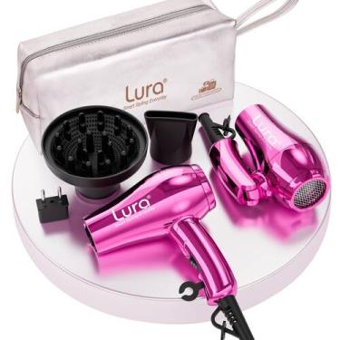 Imagem de Secador de cabelo LURA Mini Portable Travel 1200 W de dupla tensão rox