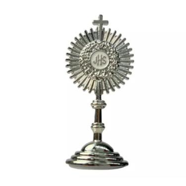 Imagem de Kit 2 Mini Resplendor Ostensorioutsa Santissimo JHS - PURUS, Prateado