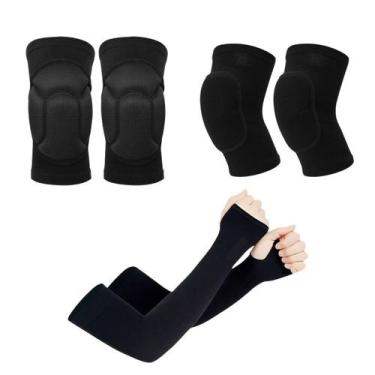 Imagem de Kit Cotoveleira Joelheira Manguito Proteção UV50 Manga Longa Antiimpac